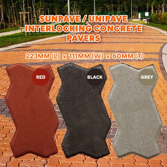 Sunway Uni-Pave 223MM (L) x 111MM (W) x 60MM (T) - Black/Red/Grey Sunway Uni-Pave 223MM (L) x 111MM (W) x 60MM (T) - Black/Red/Grey