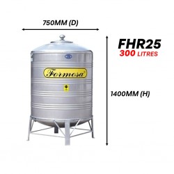 Formosa FHR25 Vertical Round Bottom With Stand Stainless Steel Water Tank 300L/66G