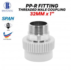 Bina Plastic PP-R Fittings Threaded Male Coupling 32MM x 1" (1PC)