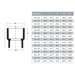 Bina Plastic PP-R Fittings Reducing Bush 32MM x 20MM (1PC)