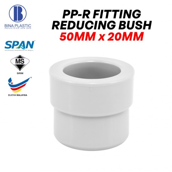 Bina Plastic PP-R Fittings Reducing Bush 50MM x 20MM (1PC)