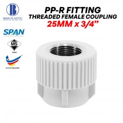 Bina Plastic PP-R Fittings Threaded Female Coupling 25MM x 3/4" (1PC)