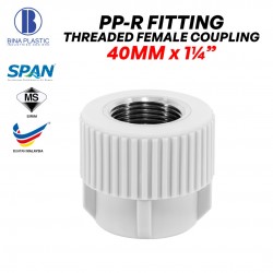 Bina Plastic PP-R Fittings Threaded Female Coupling 40MM x 1 1/4" (1PC)