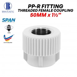 Bina Plastic PP-R Fittings Threaded Female Coupling 50MM x 1 1/2" (1PC)