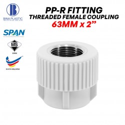 Bina Plastic PP-R Fittings Threaded Female Coupling 63MM x 2" (1PC)