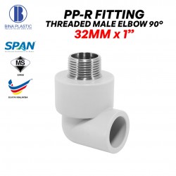 Bina Plastic PP-R Fittings Threaded Male Elbow 90° (1PC)