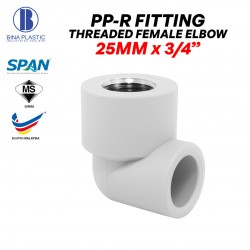 Bina Plastic PP-R Fittings Threaded Female Elbow 90° (1PC)