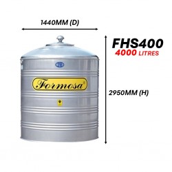 Formosa FHS400 Vertical Flat Bottom Without Stand SUS 316 Stainless Steel Water Tank 4000L/990G