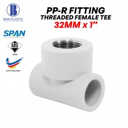 Bina Plastic PP-R Fittings Threaded Female Tee 32MM x 1" (1PC)