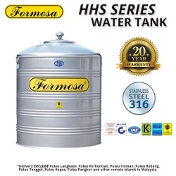 Formosa FHHS200 Vertical Flat Bottom Without Stand SUS 316 Stainless Steel Water Tank 2000L/450G