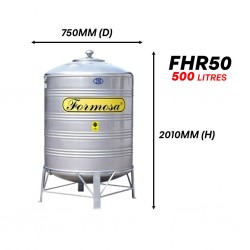 Formosa FHR50 Vertical Round Bottom With Stand Stainless Steel Water Tank 500L/110G