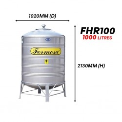 Formosa FHR100 Vertical Round Bottom With Stand Stainless Steel Water Tank 1000L/220G