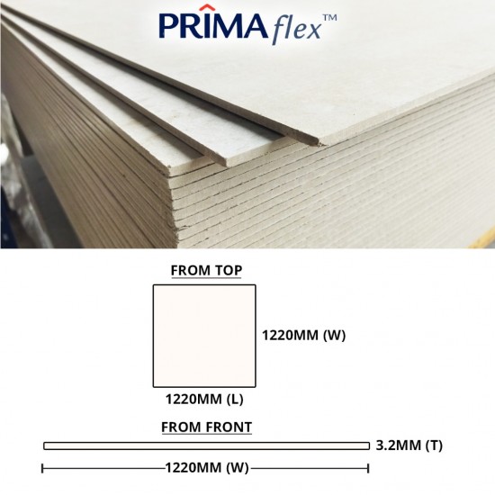 Saint-Gobain Prima Flex Multi Functions Ceiling Board 3.2MM (T) x1220MM 4' (W) x 1220MM 4' (L) Saint-Gobain Prima Flex Multi Functions Ceiling Board 3.2MM (T) x1220MM 4' (W) x 1220MM 4' (L)