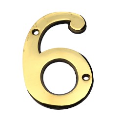 Sterling Tools Solid Brass 4" House Number #6