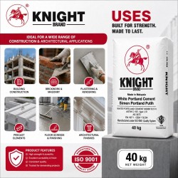 Knight Brand White Portland Cement 40KG | Simen Portland Putih Knight Brand White Portland Cement 40KG | Simen Portland Putih