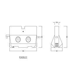 Resintech Polyethylene Road Block (Barrier)