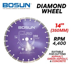 Bosun F1RO Diamond Wheel 14" 350MM (D) x 3.2MM (T) x 27MM (BD)
