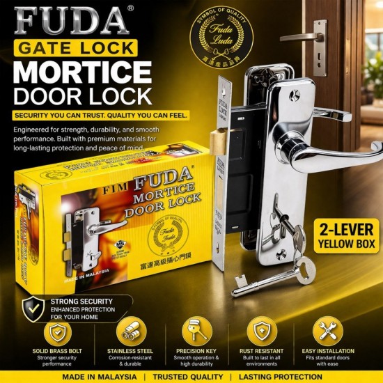 Fuda Mortice Door Lock - 2-Lever / 3-Lever / 202 (2-Lever) / Gate Lock (2-Lever)