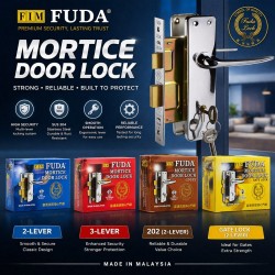 Fuda Mortice Door Lock - 2-Lever / 3-Lever / 202 (2-Lever) / Gate Lock (2-Lever)