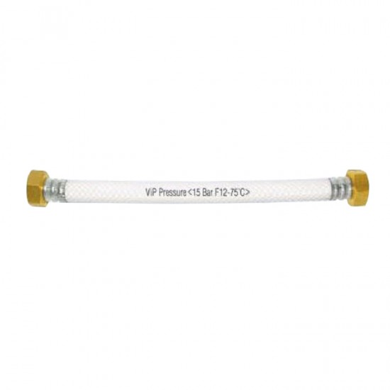 VIP Flexible PP-12 PVC Nylon Reinforced Braided Hose 1/2" BSP (D) X 12" (L) VIP Flexible PP-12 PVC Nylon Reinforced Braided Hose 1/2" BSP (D) X 12" (L)