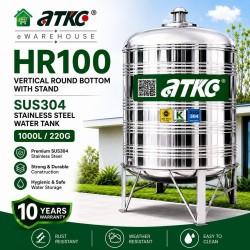 ATKC HR100 Vertical Round Bottom With Stand SUS304 Stainless Steel Water Tank 1000L/220G