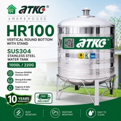 ATKC HR100 Vertical Round Bottom With Stand SUS304 Stainless Steel Water Tank 1000L/220G