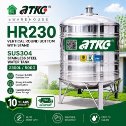 ATKC HR230 Vertical Round Bottom With Stand SUS304 Stainless Steel Water Tank 2300L/500G