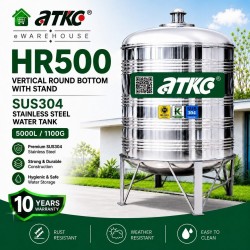 ATKC HR500 Vertical Round Bottom With Stand SUS304 Stainless Steel Water Tank 5000L/1100G