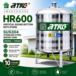 ATKC HR600 Vertical Round Bottom With Stand SUS304 Stainless Steel Water Tank 6000L/1350G