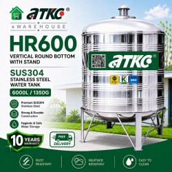 ATKC HR600 Vertical Round Bottom With Stand SUS304 Stainless Steel Water Tank 6000L/1350G