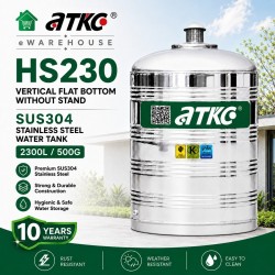 ATKC HS230 Vertical Flat Bottom Without Stand SUS304 Stainless Steel Water Tank 2300L/500G