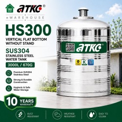 ATKC HS300 Vertical Flat Bottom Without Stand SUS304 Stainless Steel Water Tank 3000L/670G