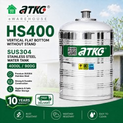 ATKC HS400 Vertical Flat Bottom Without Stand SUS304 Stainless Steel Water Tank 4000L/900G