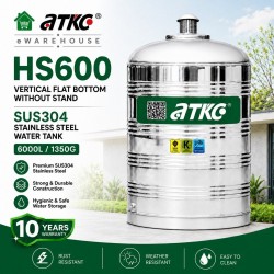 ATKC HS600 Vertical Flat Bottom Without Stand SUS304 Stainless Steel Water Tank 6000L/1350G