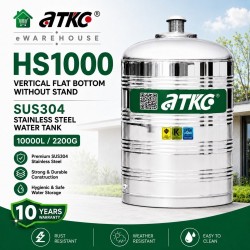 ATKC HS1000 Vertical Flat Bottom Without Stand SUS304 Stainless Steel Water Tank 10000L/2200G