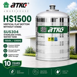 ATKC HS1500 Vertical Flat Bottom Without Stand SUS304 Stainless Steel Water Tank 15000L/3300G