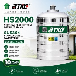 ATKC HS2000 Vertical Flat Bottom Without Stand SUS304 Stainless Steel Water Tank 20000L/4500G