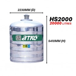ATKC HS2000 Vertical Flat Bottom Without Stand SUS304 Stainless Steel Water Tank 20000L/4500G