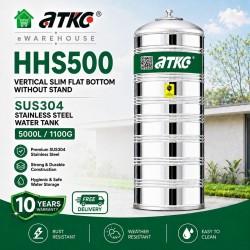 ATKC HHS500 Vertical Flat Bottom Without Stand SUS304 Stainless Steel Water Tank 5000L/1100G