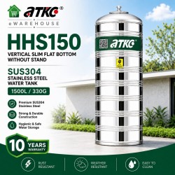 ATKC HHS150 Vertical Flat Bottom Without Stand SUS304 Stainless Steel Water Tank 1500L/330G