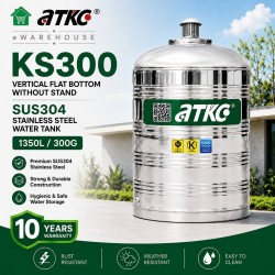 ATKC KS300 Vertical Flat Bottom Without Stand SUS304 Stainless Steel Water Tank 1350L/300G