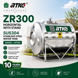 ATKC ZR300 Horizontal With Stand SUS304 Stainless Steel Water Tank 3000L/670G