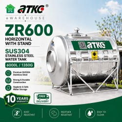ATKC ZR600 Horizontal With Stand SUS304 Stainless Steel Water Tank 6000L/1350G