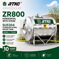 ATKC ZR800 Horizontal With Stand SUS304 Stainless Steel Water Tank 8000L/1750G