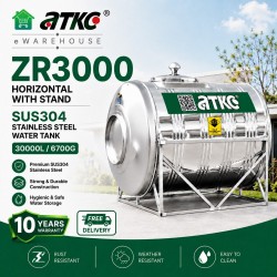 ATKC ZR3000 Horizontal With Stand SUS304 Stainless Steel Water Tank 30000L/6700G