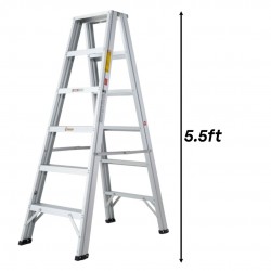 Step by Step DSL07 Heavy Duty Double Aluminium Sided Ladder 7 Step 5.5FT