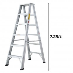 Step by Step DSL09 Heavy Duty Aluminium Double Sided Ladder 9 Step 7.25FT