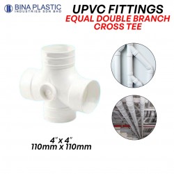 Bina Plastic UPVC Fittings Equal Double Branch Cross Tee 4" x 4" (110MM x 110MM)