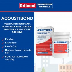 Dribond Acoustibond C2S2 Water-Resistant, Soundproofing Ceramic, Porcelain & Stone Tile Adhesive 2 x 12.5KG (Powder) + 20L (Liquid) 