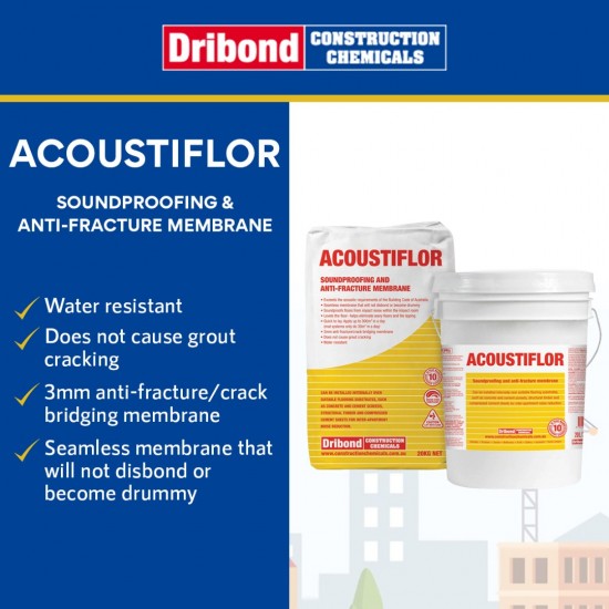 Dribond Acoustiflor Soundproofing & Anti-Fracture Membrane 2 x 10KG (Powder) + 20L (Liquid)